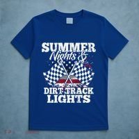 Summer Nights And Dirt Track Lights Racing Driver Funny Gift Cute Gift T-Shirt thumb 5