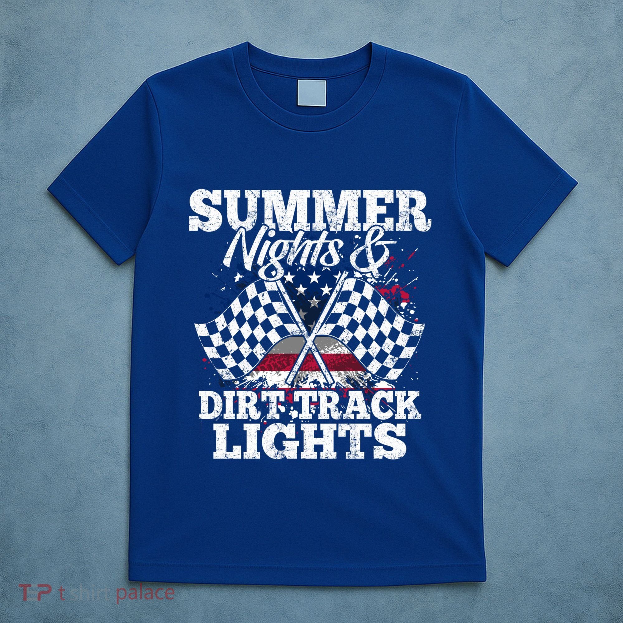 Summer Nights And Dirt Track Lights Racing Driver Funny Gift Cute Gift T-Shirt