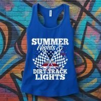 Summer Nights And Dirt Track Lights Racing Driver Funny Gift Cute Gift Women's Tank Top thumb 3
