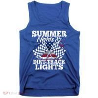 Summer Nights And Dirt Track Lights Racing Driver Funny Gift Cute Gift Tank Top thumb 0