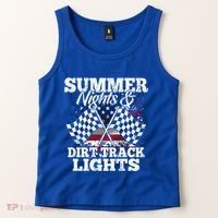 Summer Nights And Dirt Track Lights Racing Driver Funny Gift Cute Gift Tank Top thumb 2