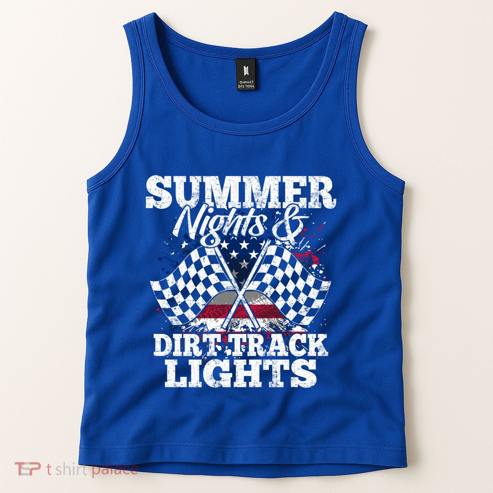 Summer Nights And Dirt Track Lights Racing Driver Funny Gift Cute Gift Tank Top