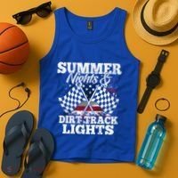 Summer Nights And Dirt Track Lights Racing Driver Funny Gift Cute Gift Tank Top thumb 4