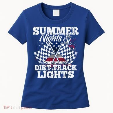 Summer Nights And Dirt Track Lights Racing Driver Funny Gift Cute Gift Women's T-Shirt