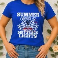 Summer Nights And Dirt Track Lights Racing Driver Funny Gift Cute Gift Women's T-Shirt thumb 2