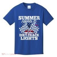 Summer Nights And Dirt Track Lights Racing Driver Funny Gift Cute Gift Kids T-Shirt thumb 0