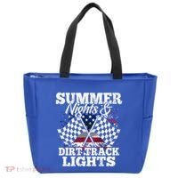 Summer Nights And Dirt Track Lights Racing Driver Funny Gift Cute Gift Tote Bag thumb 0