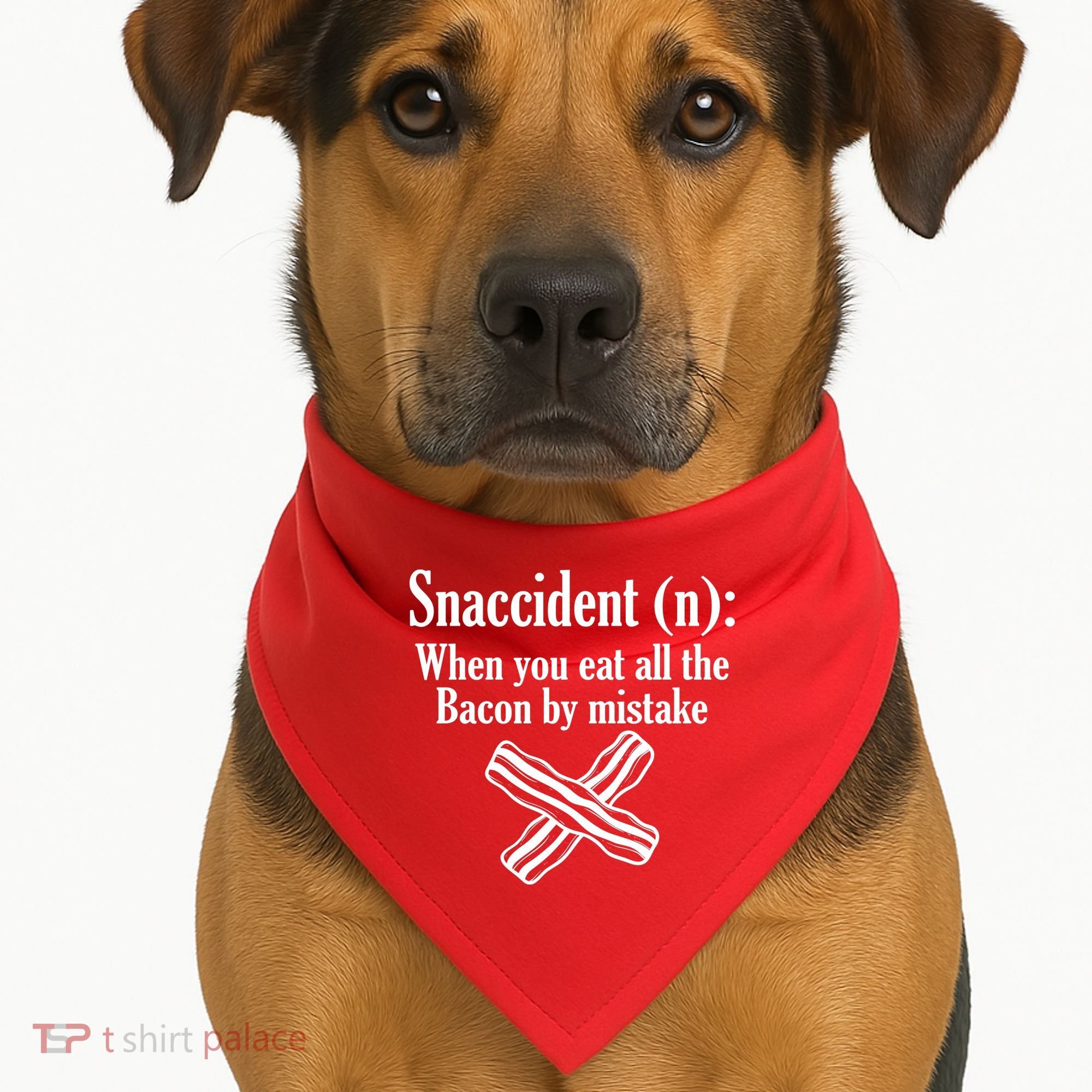 Snaccident Definition Bacon USA-Made Doggie Bandana