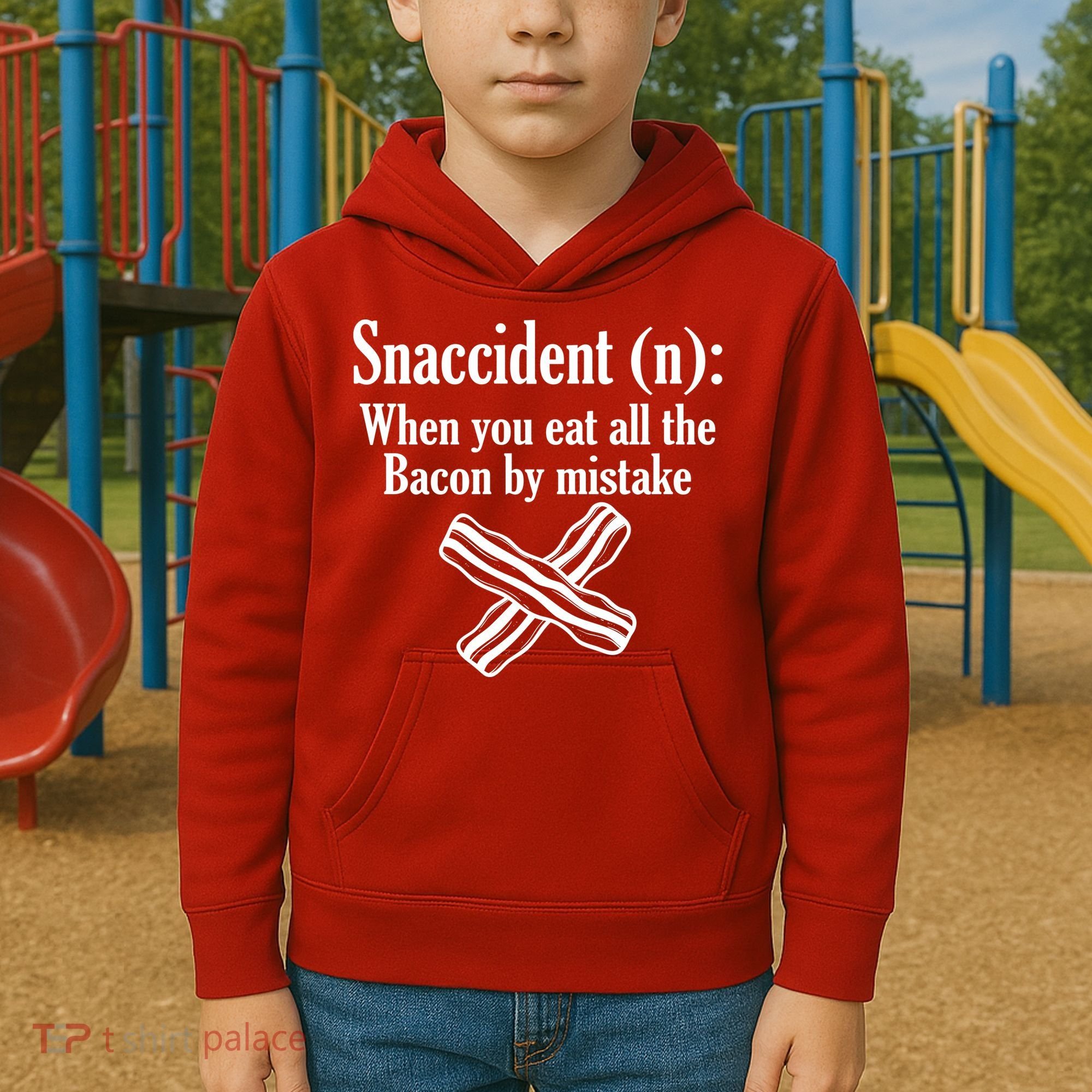 Snaccident Definition Bacon Kids Hoodie