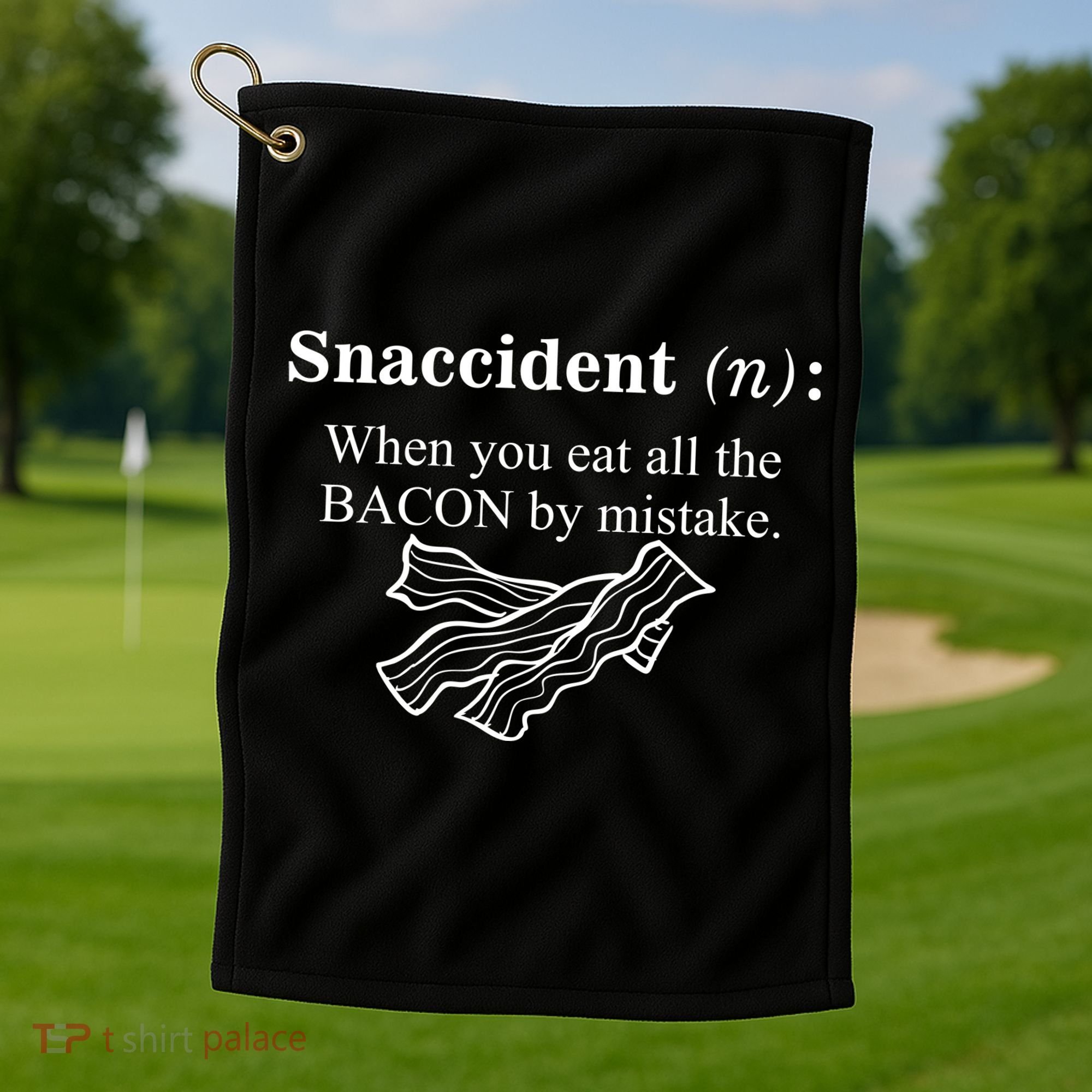 Snaccident Definition When You Eat All The Bacon Golf Towel