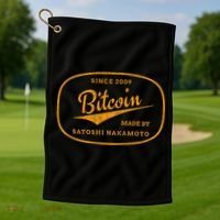 Satoshi Nakamoto Bitcoin Crypto Golf Towel thumb 1