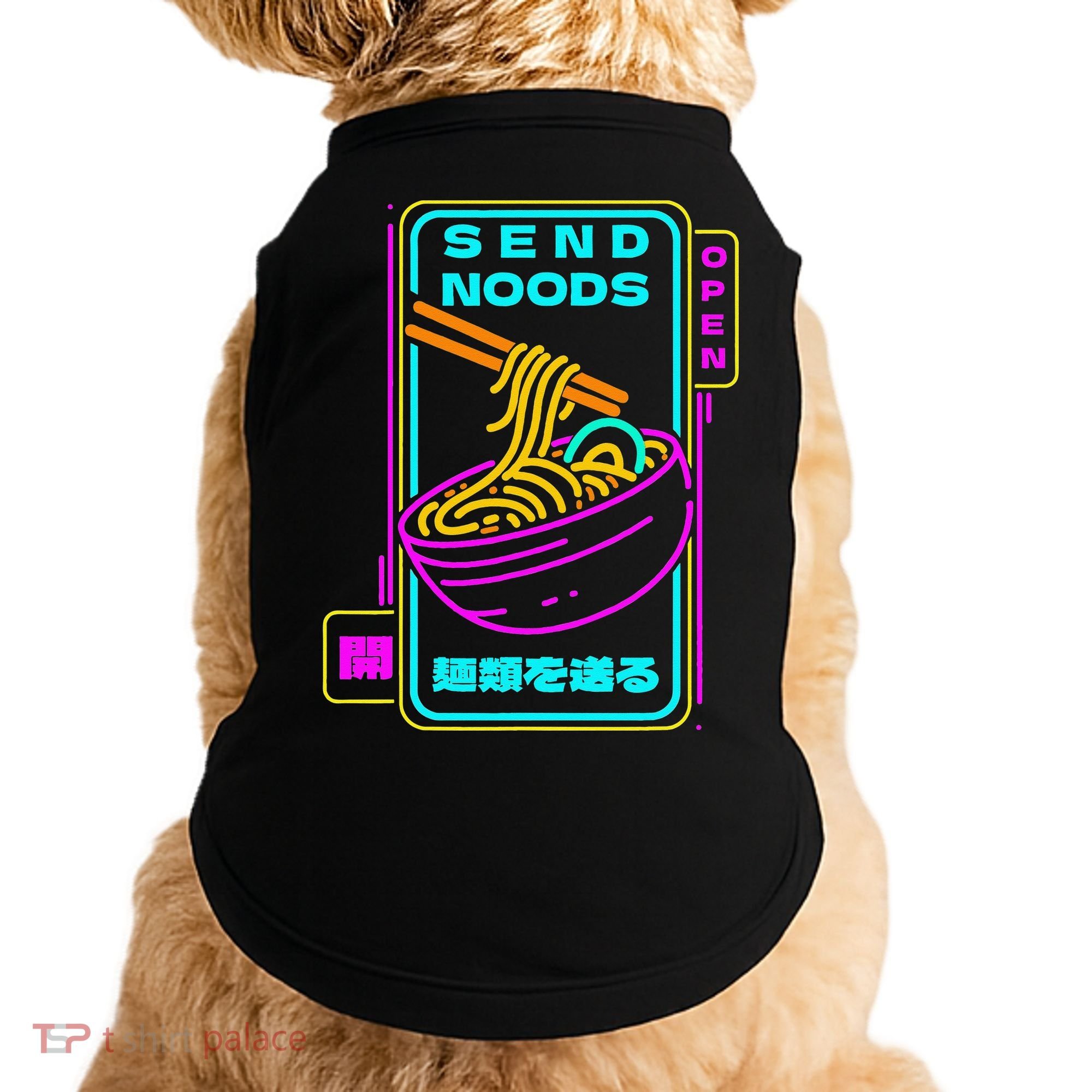 Send Noodle Bowl Funny Ra Noods Anime Japan Neon Glow Tee Doggie Tank