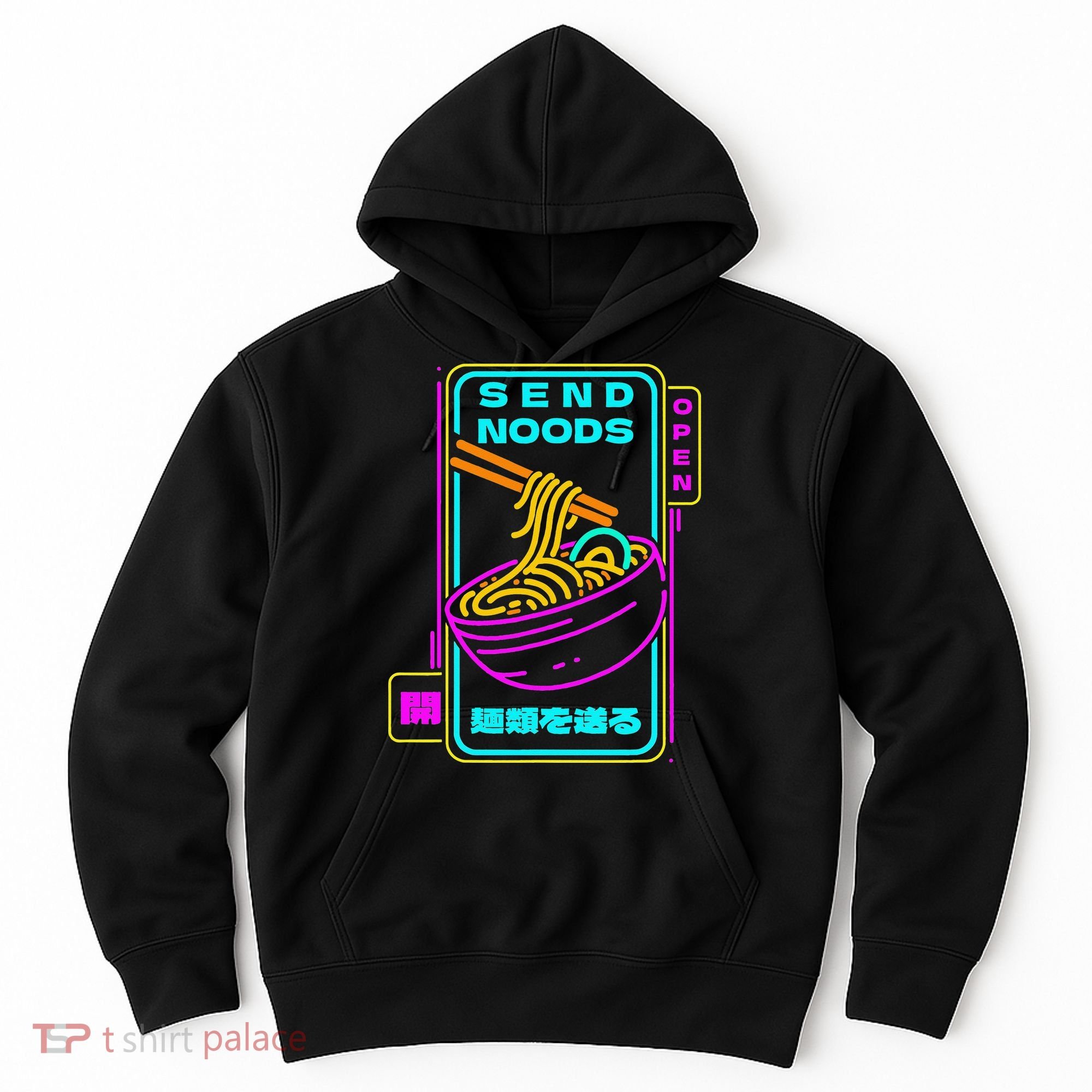 Send Noodle Bowl Funny Ra Noods Anime Japan Neon Glow Tee Hoodie