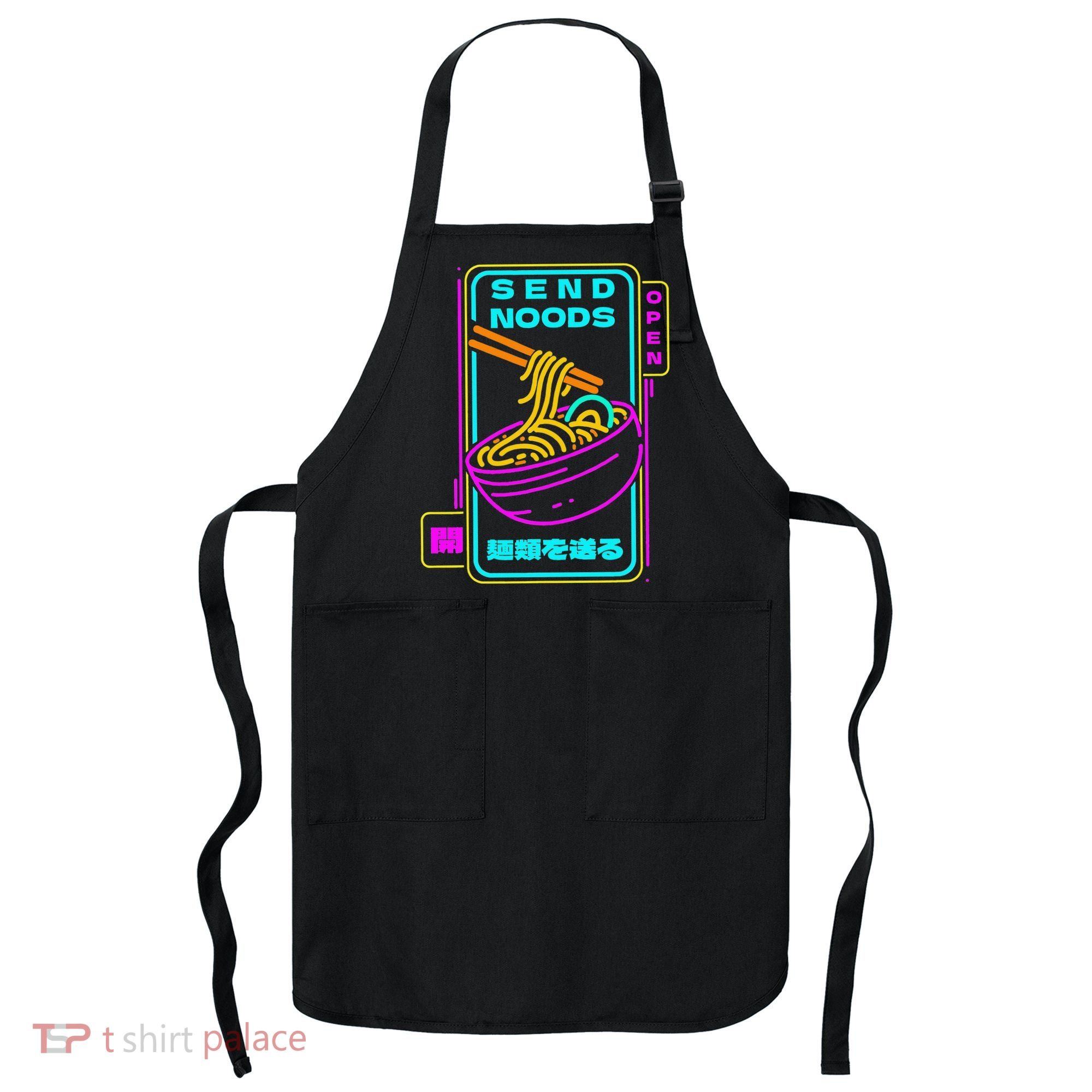 Send Noodle Bowl Funny Ra Noods Anime Japan Neon Glow Tee Apron