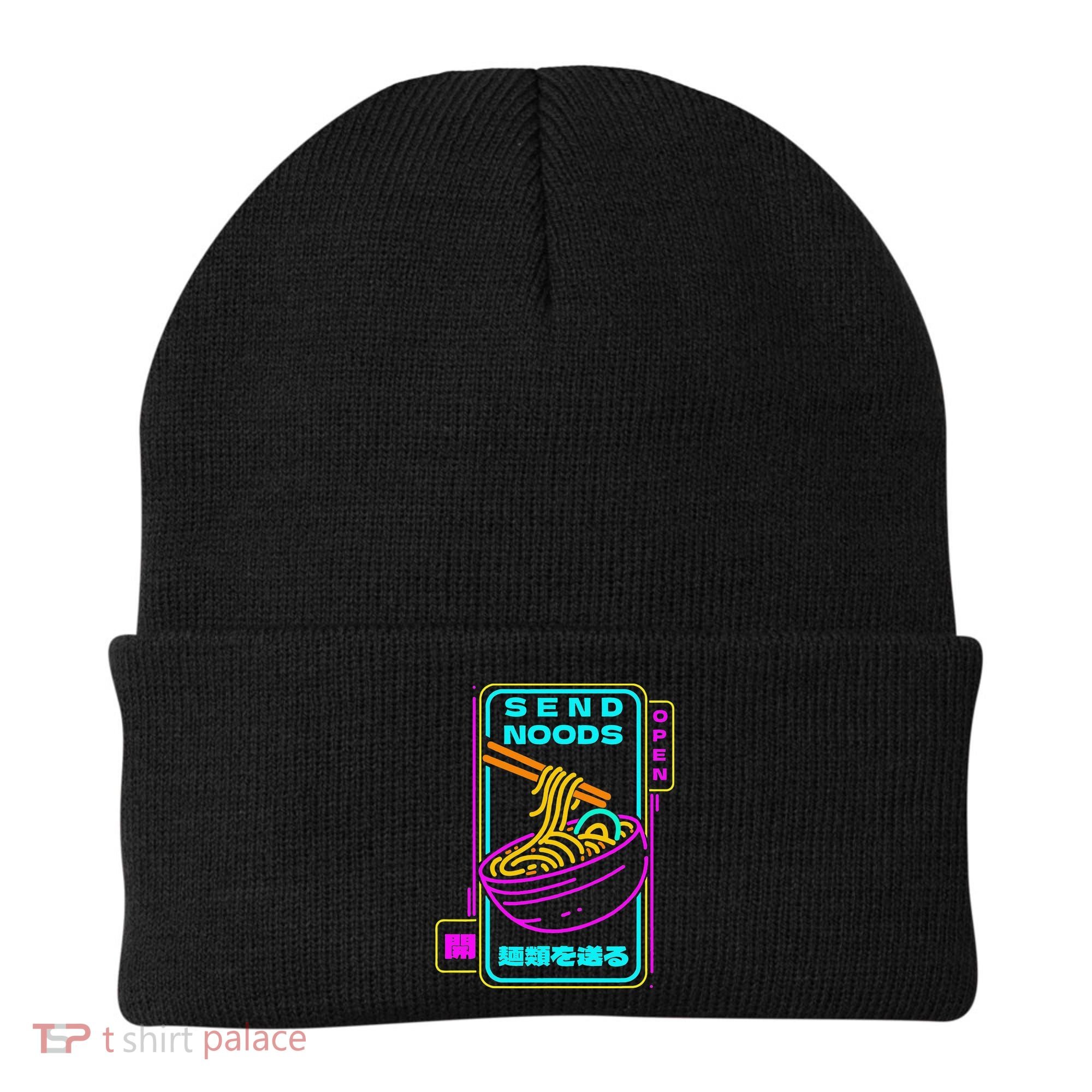 Send Noodle Bowl Funny Ra Noods Anime Japan Neon Glow Tee Beanie