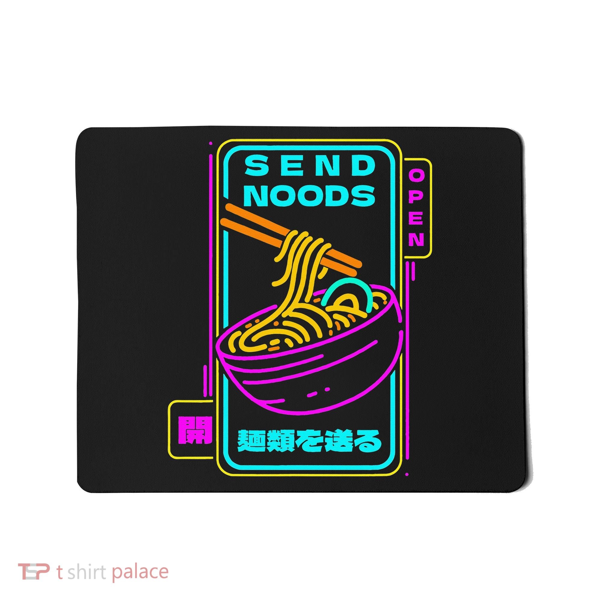 Send Noodle Bowl Funny Ra Noods Anime Japan Neon Glow Tee Mousepad