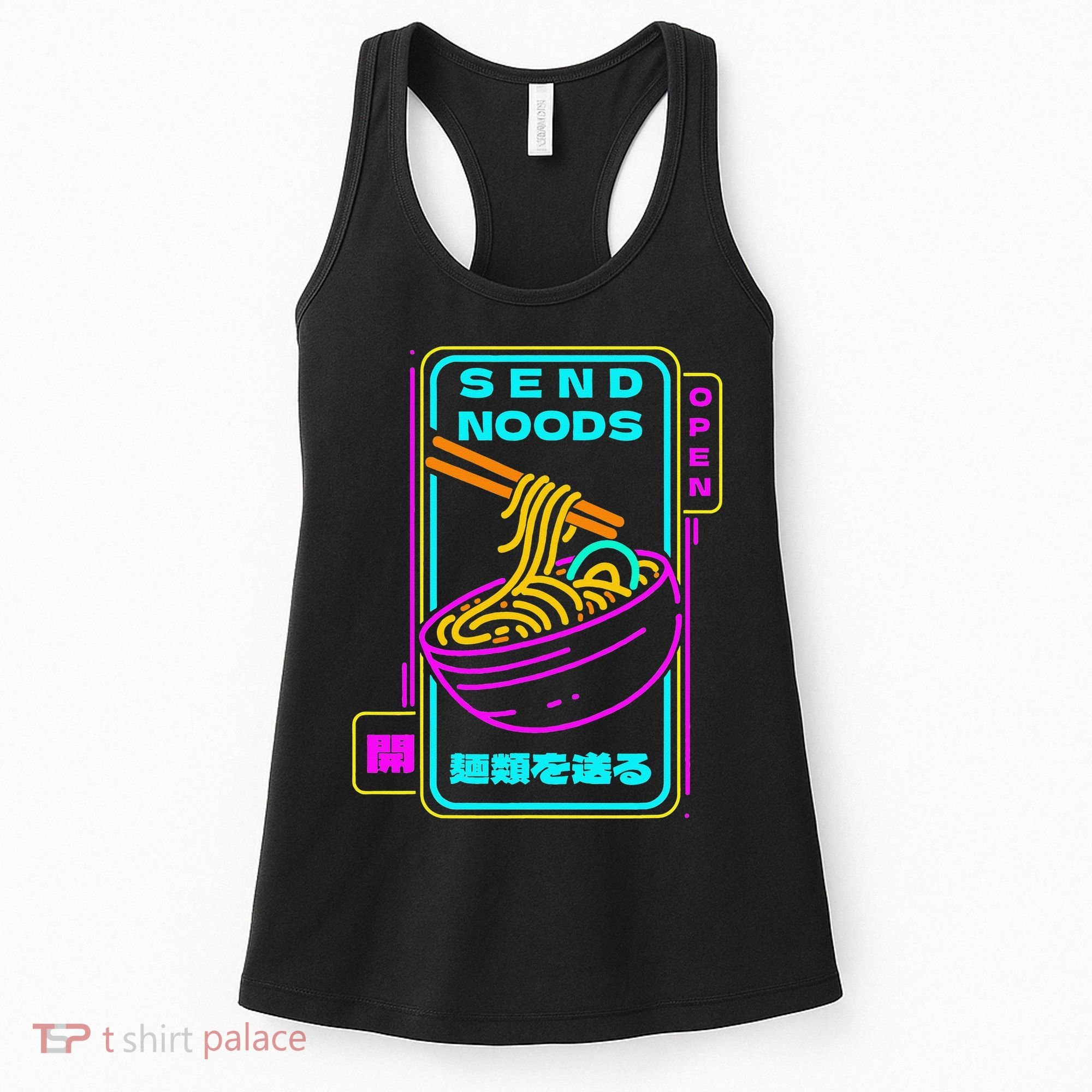 Send Noodle Bowl Funny Ra Noods Anime Japan Neon Glow Tee Women's Tank Top
