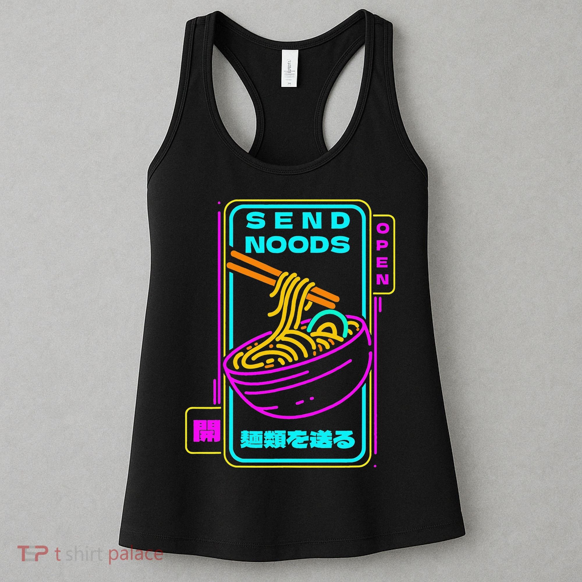 Send Noodle Bowl Funny Ra Noods Anime Japan Neon Glow Tee Women's Tank Top