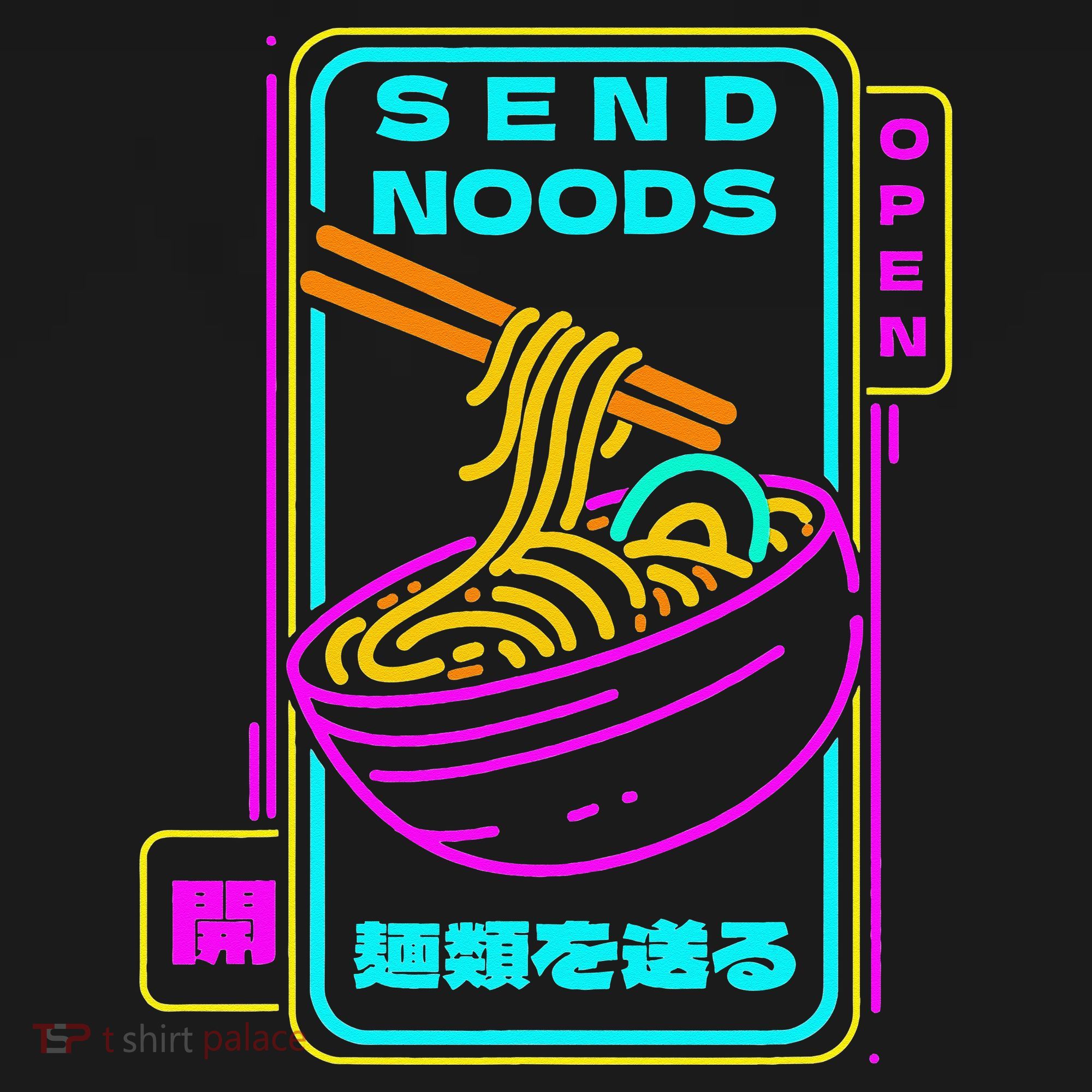 Send Noodle Bowl Funny Ra Noods Anime Japan Neon Glow Tee Women's Tank Top