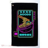Send Noodle Bowl Funny Ra Noods Anime Japan Neon Glow Tee Golf Towel thumb 0