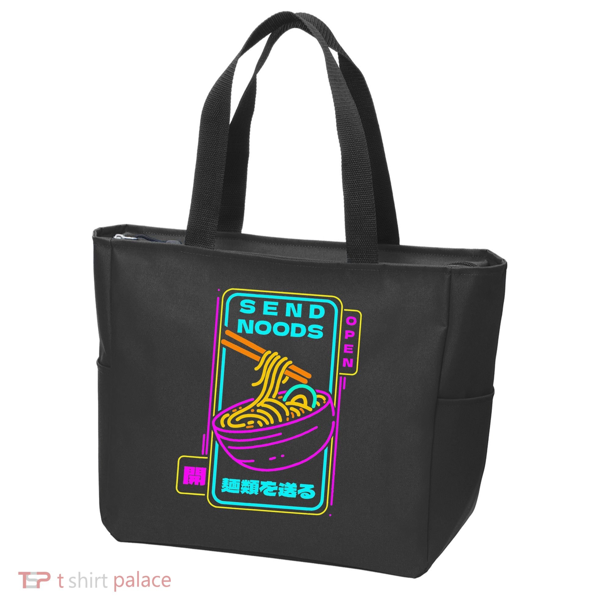 Send Noodle Bowl Funny Ra Noods Anime Japan Neon Glow Tee Tote Bag