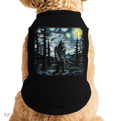 Starry Night Bigfoot Funny Sasquatch Van Gogh Doggie Tank