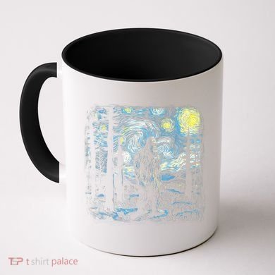 Starry Night Bigfoot Funny Sasquatch Van Gogh Coffee Mug
