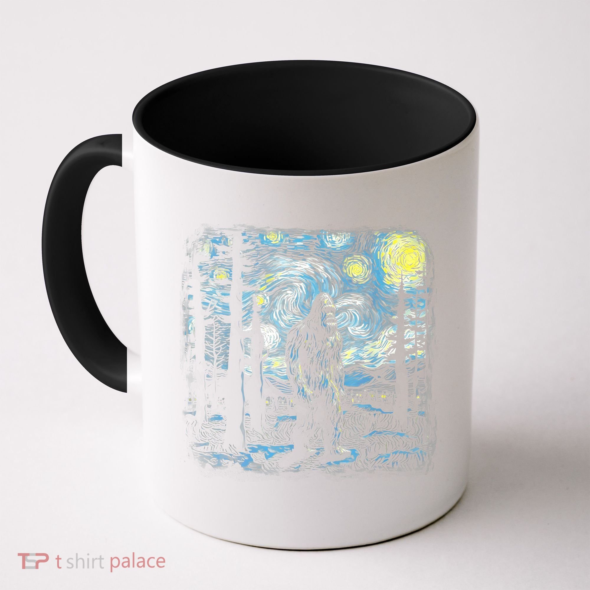 Starry Night Bigfoot Funny Sasquatch Van Gogh Coffee Mug