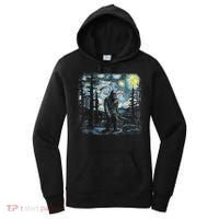 Starry Night Bigfoot Funny Sasquatch Van Gogh Women's Hoodie thumb 0