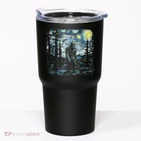 Starry Night Bigfoot Funny Sasquatch Van Gogh Tumbler thumb 0