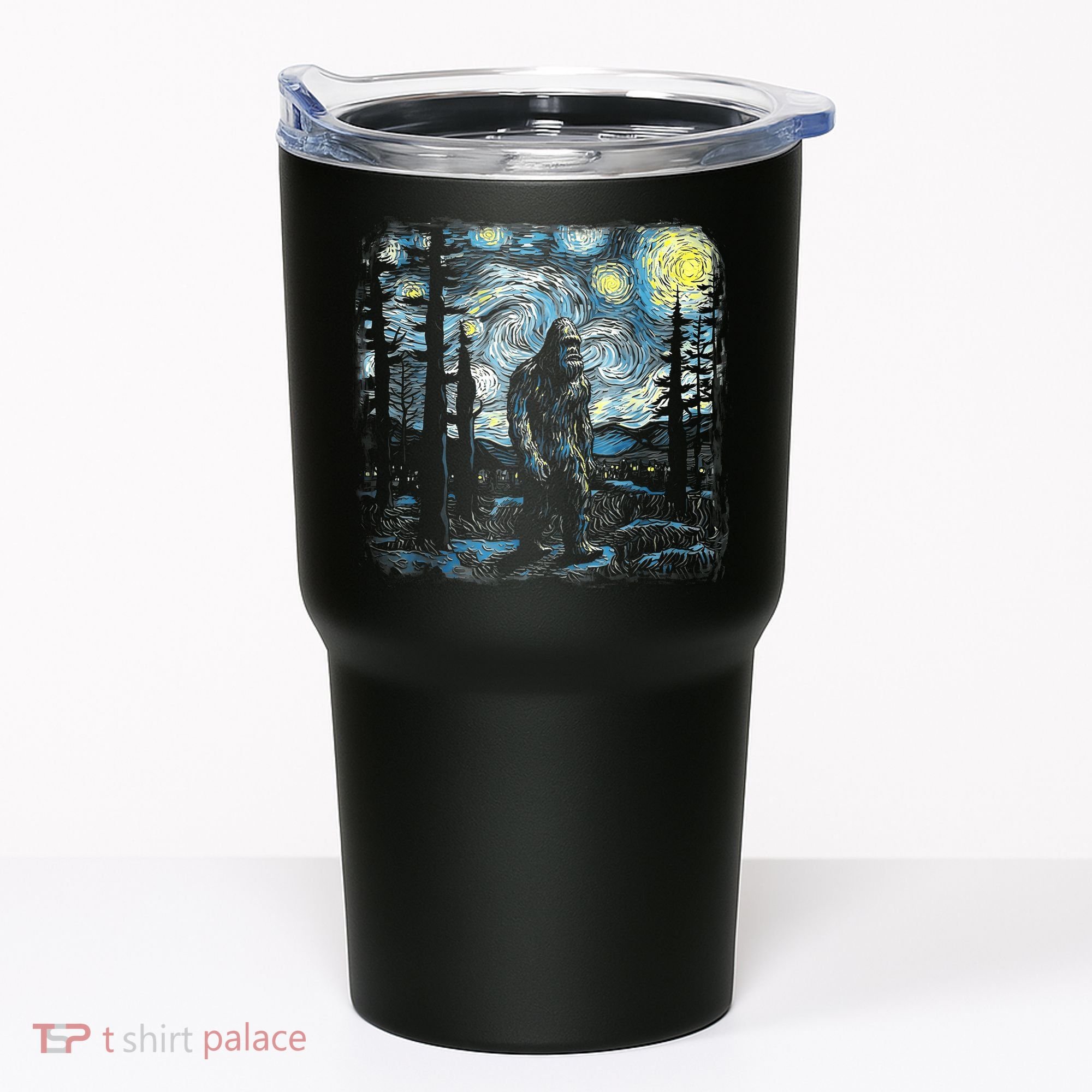 Starry Night Bigfoot Funny Sasquatch Van Gogh Tumbler