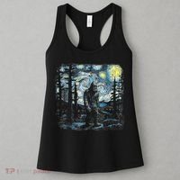 Starry Night Bigfoot Funny Sasquatch Van Gogh Women's Tank Top thumb 3
