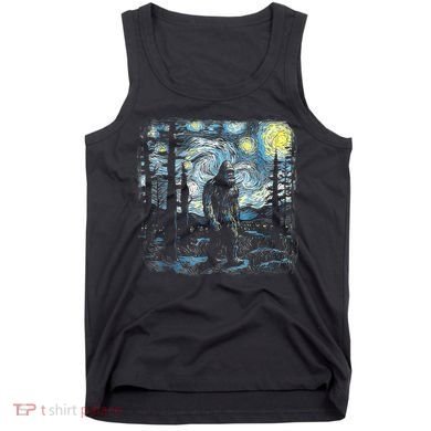 Starry Night Bigfoot Funny Sasquatch Van Gogh Tank Top