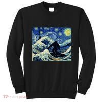 Starry Night Bigfoot Surfing Great Wave Off Kanagawa Sweatshirt thumb 0