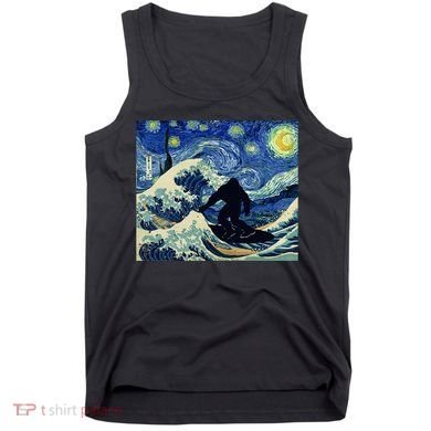 Starry Night Bigfoot Surfing Great Wave Off Kanagawa Tank Top