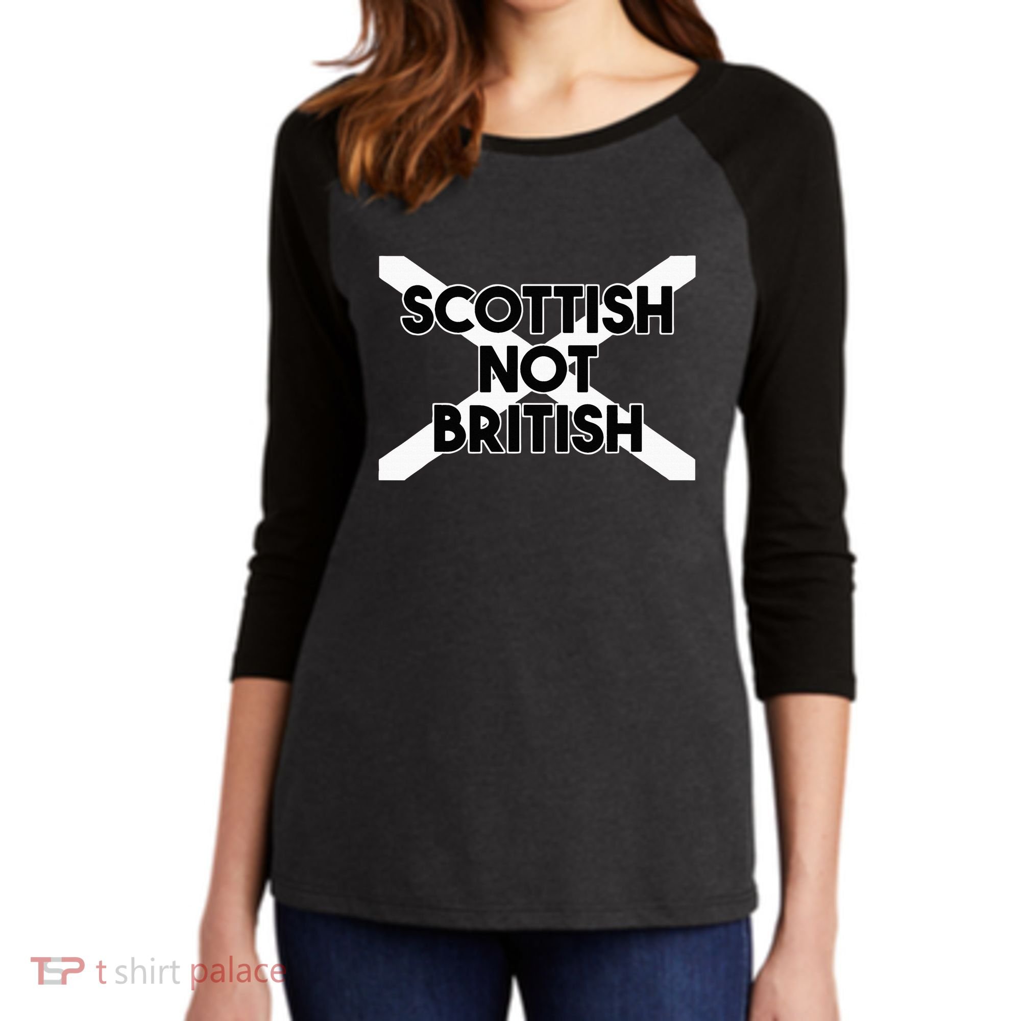 Scottish Not British Scottish Independence Women's Tri-Blend 3/4-Sleeve Raglan Shirt