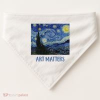 Starry Night By Vincent Van Gogh Art Matters USA-Made Doggie Bandana thumb 0