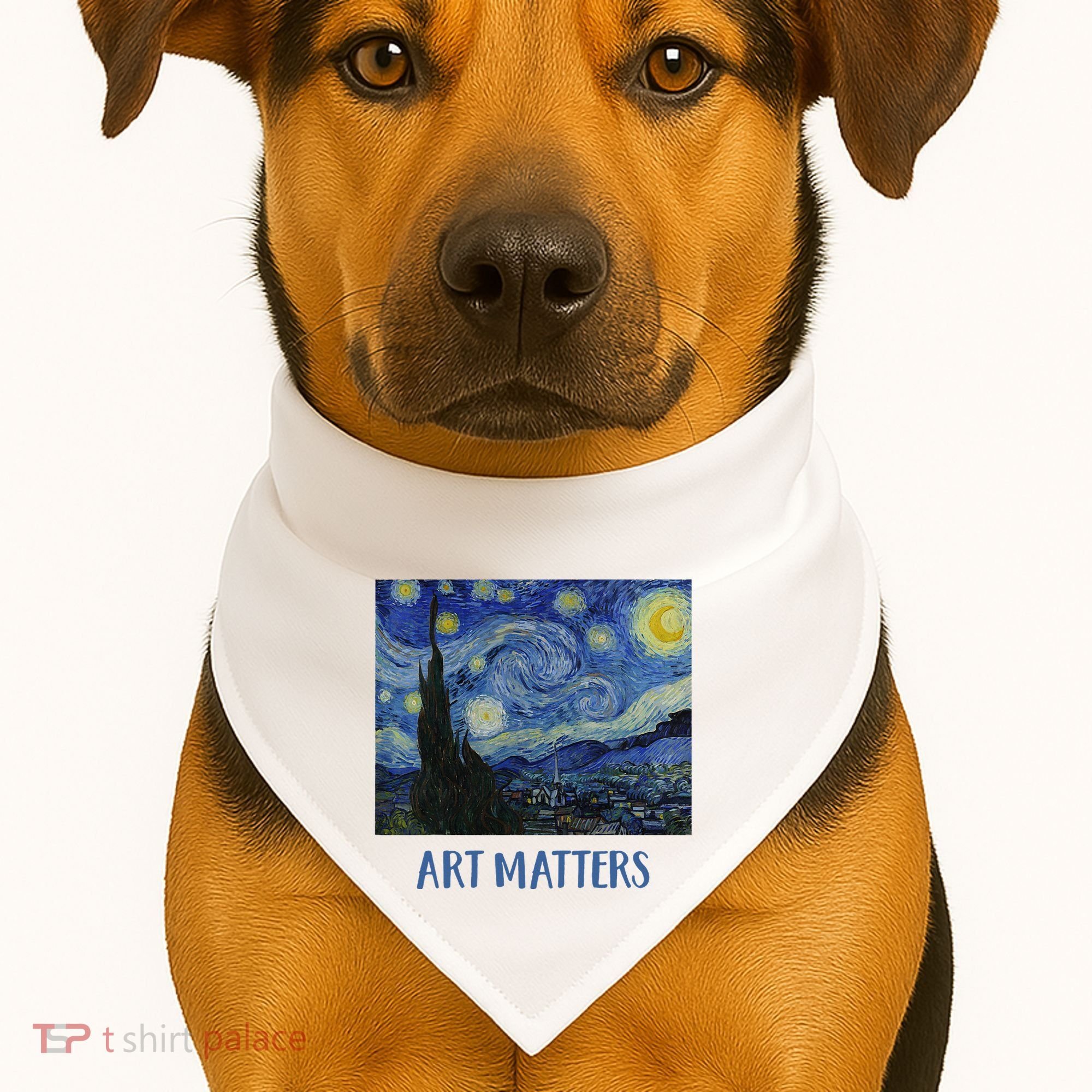 Starry Night By Vincent Van Gogh Art Matters USA-Made Doggie Bandana
