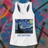 Starry Night By Vincent Van Gogh Art Matters Women's Tank Top thumb 3
