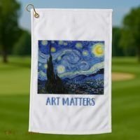 Starry Night By Vincent Van Gogh Art Matters Golf Towel thumb 1
