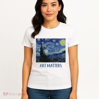Starry Night By Vincent Van Gogh Art Matters Women's T-Shirt thumb 4