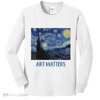 Starry Night By Vincent Van Gogh Art Matters Kids Long Sleeve Shirt thumb 0