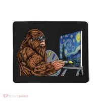 Starry Night Bigfoot Painting Funny Sasquatch Graphic Art Mousepad thumb 0