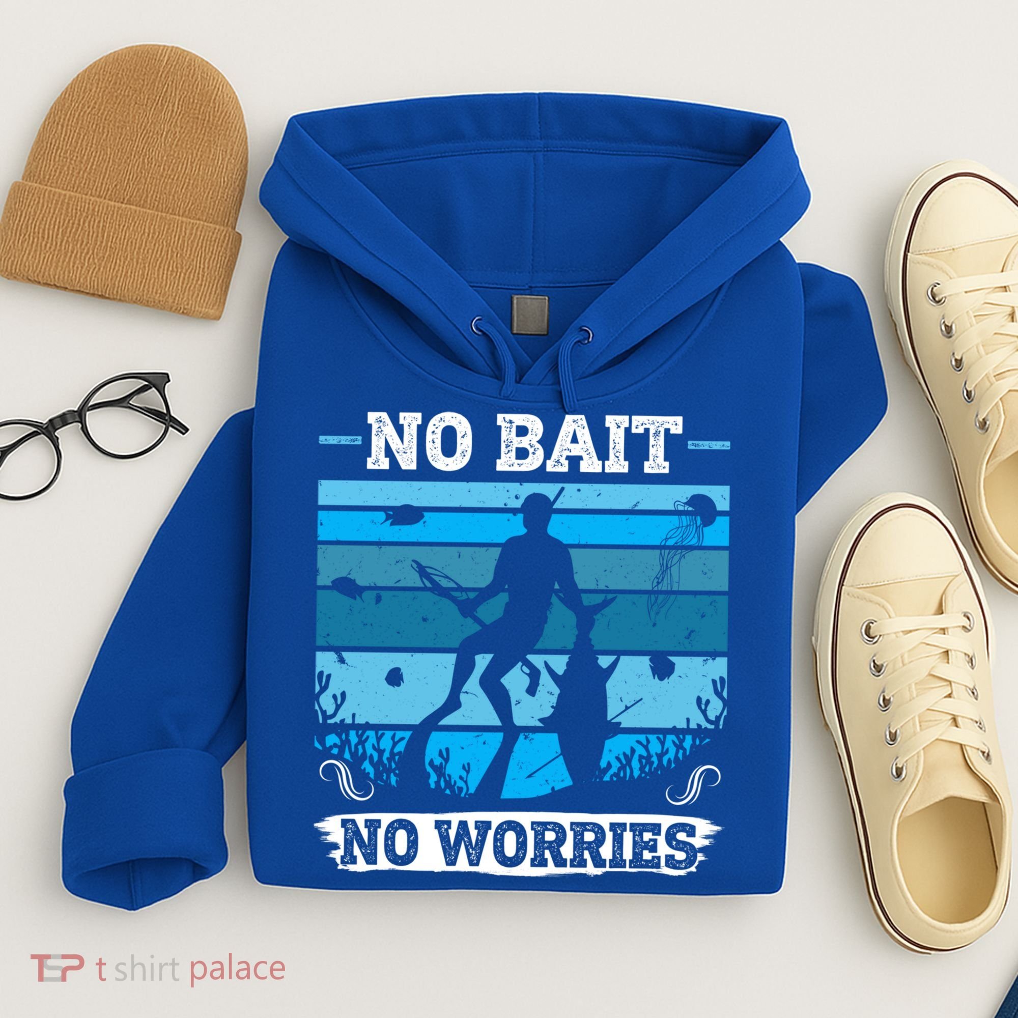 Spearfishing No Bait No Problem Dive Fish Hunt Spear Fishes Gift Hoodie