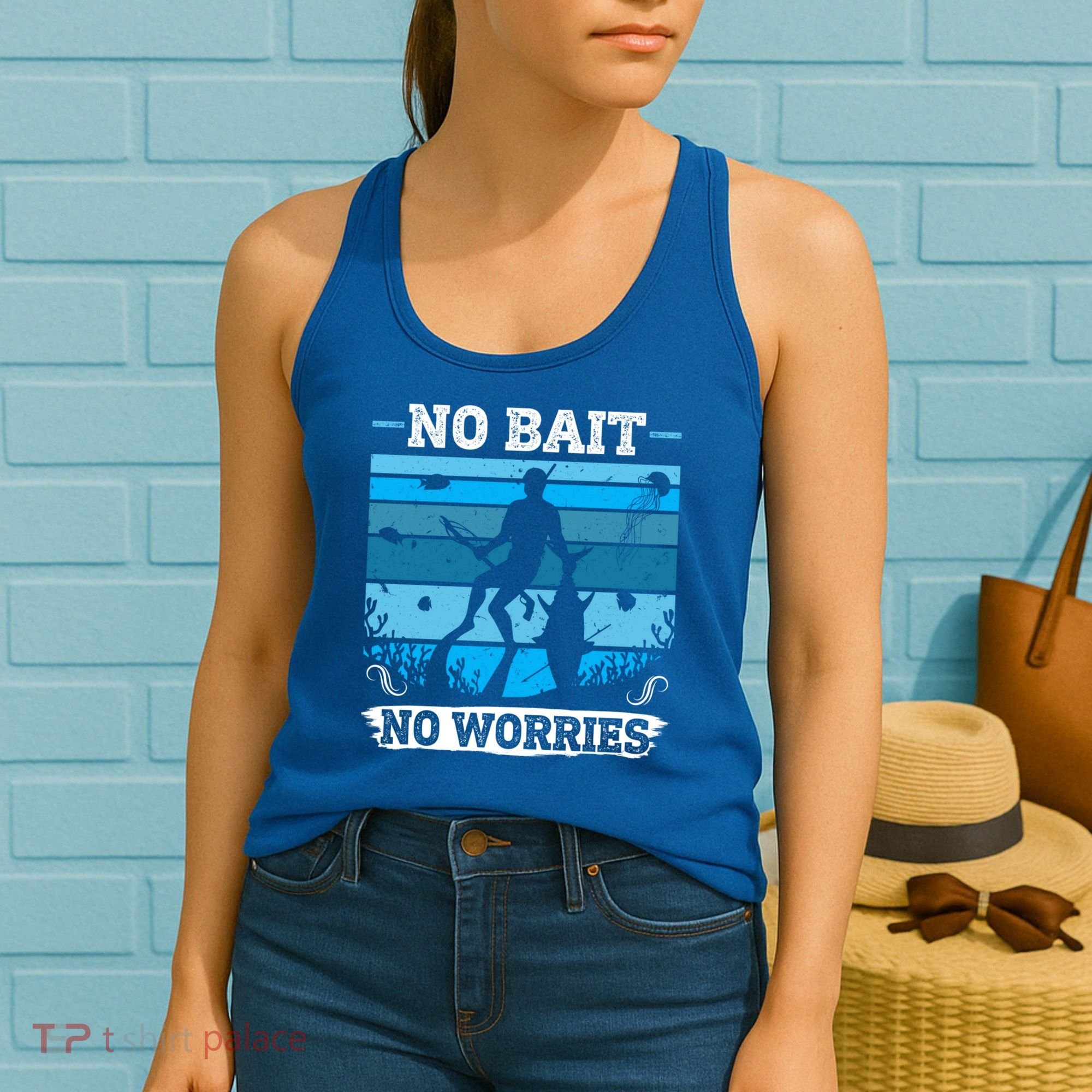 Spearfishing No Bait No Problem Dive Fish Hunt Spear Fishes Gift Women's Tank Top