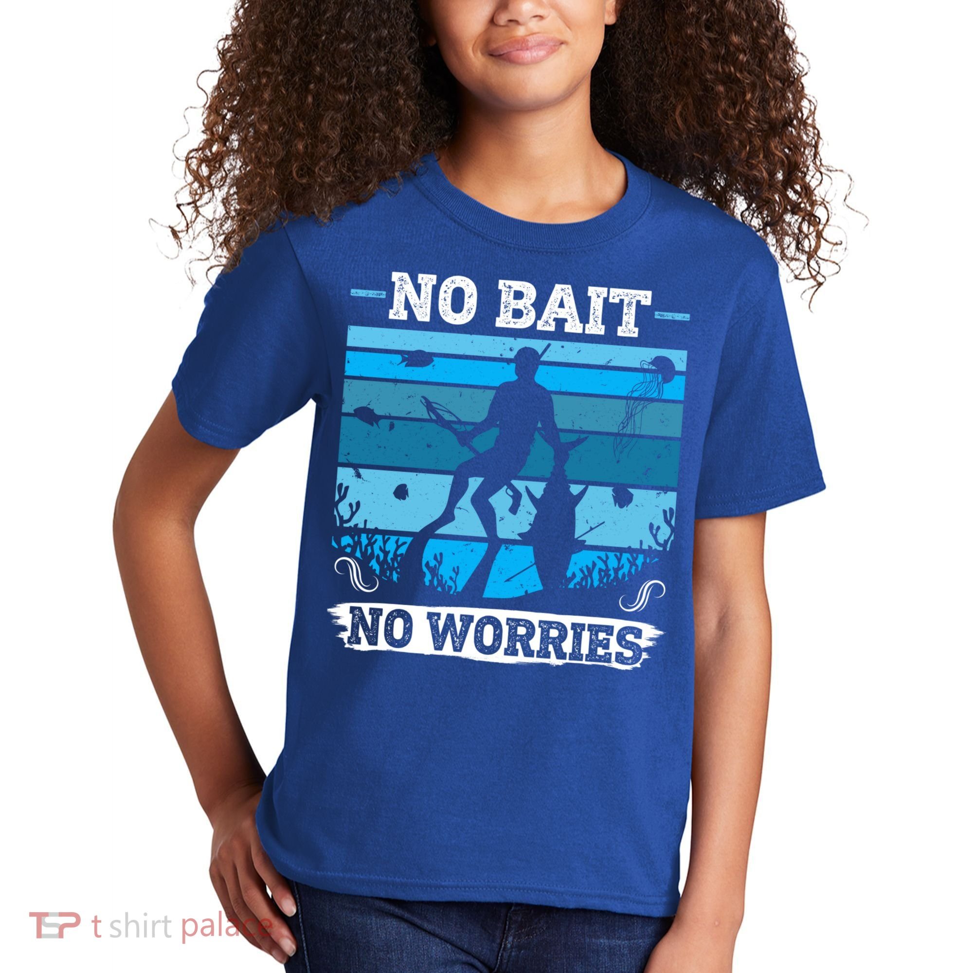 Spearfishing No Bait No Problem Dive Fish Hunt Spear Fishes Gift Kids T-Shirt