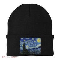 Starry Night By Vincent Van Gogh Famous Painting Gift Beanie thumb 0