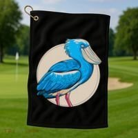 Shoebill National Bird Day Ornithologist Whale Bill Stork Golf Towel thumb 1