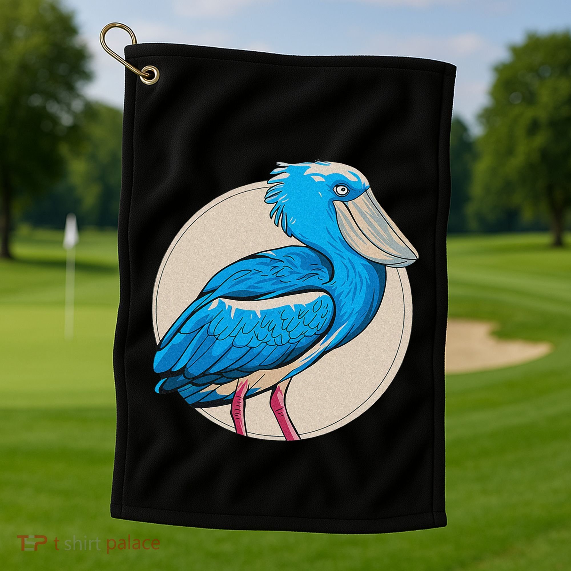 Shoebill National Bird Day Ornithologist Whale Bill Stork Golf Towel