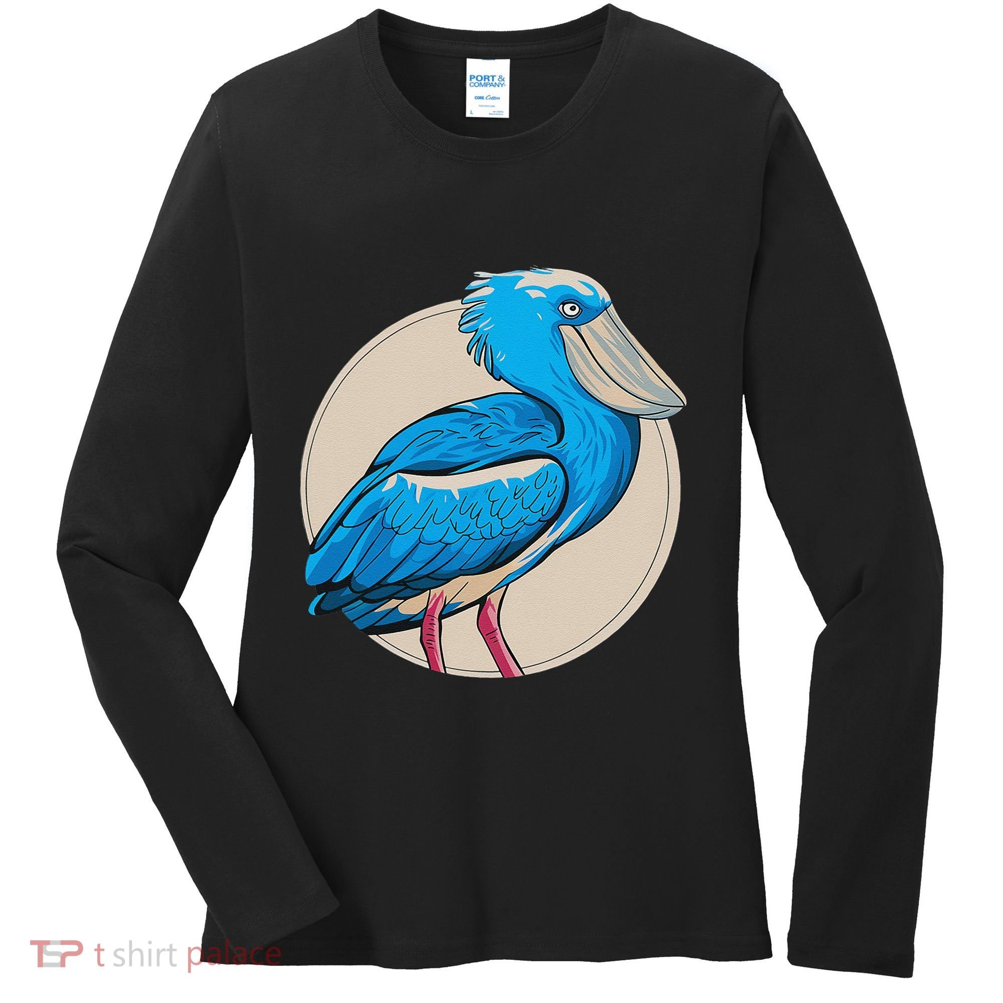 Shoebill National Bird Day Ornithologist Whale Bill Stork Women's Long Sleeve Shirt